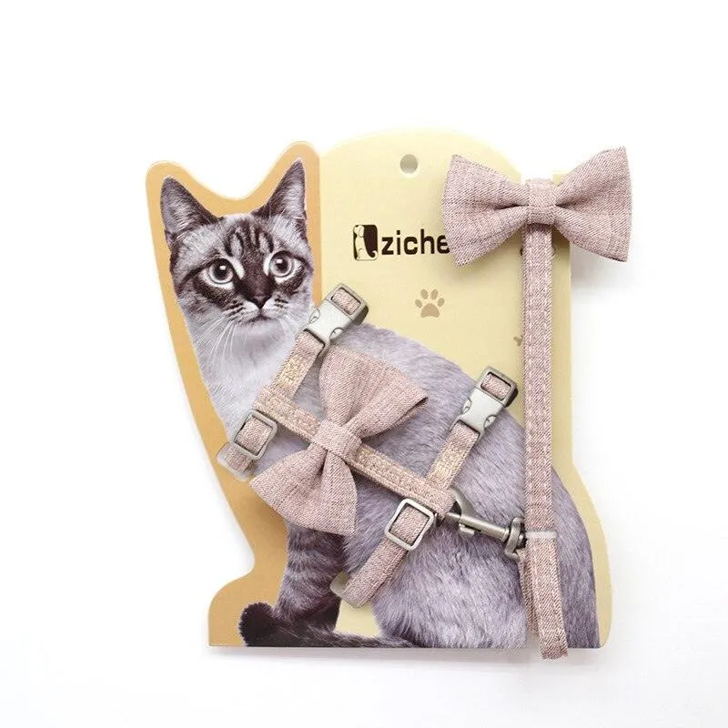 Big Bow Adjustable Cat Harness
