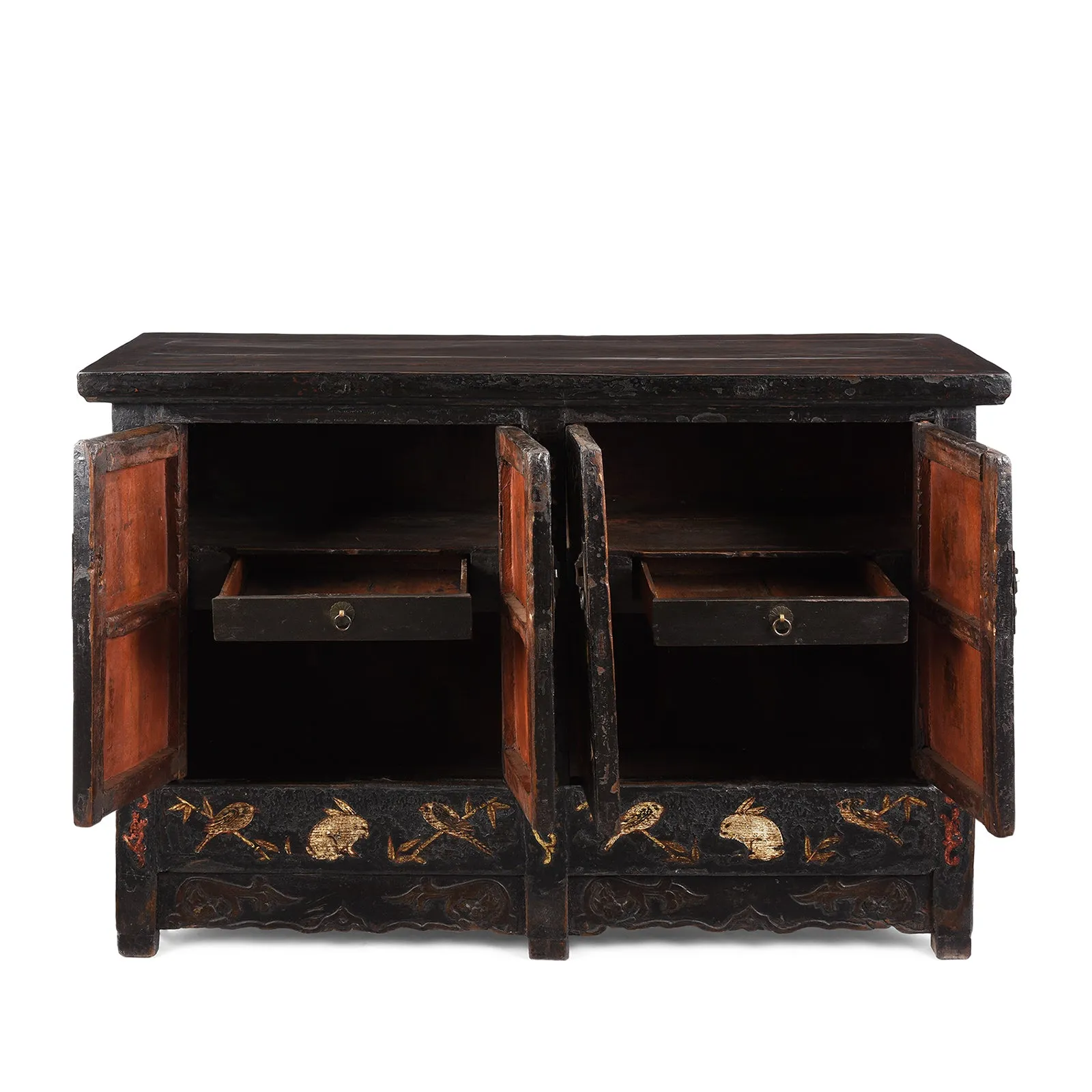 Black Lacquer Sideboard From Shanxi - Early 19th Century