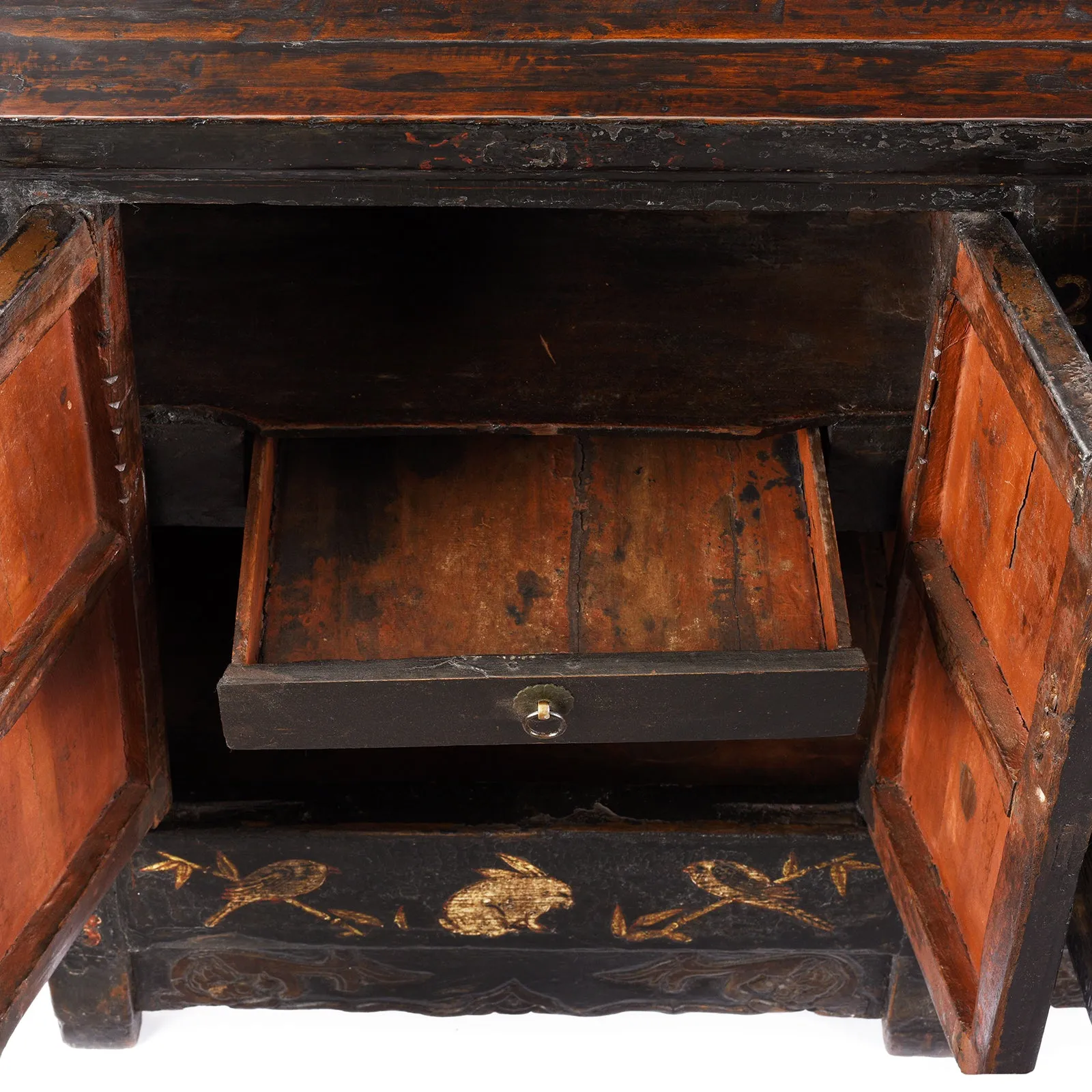 Black Lacquer Sideboard From Shanxi - Early 19th Century