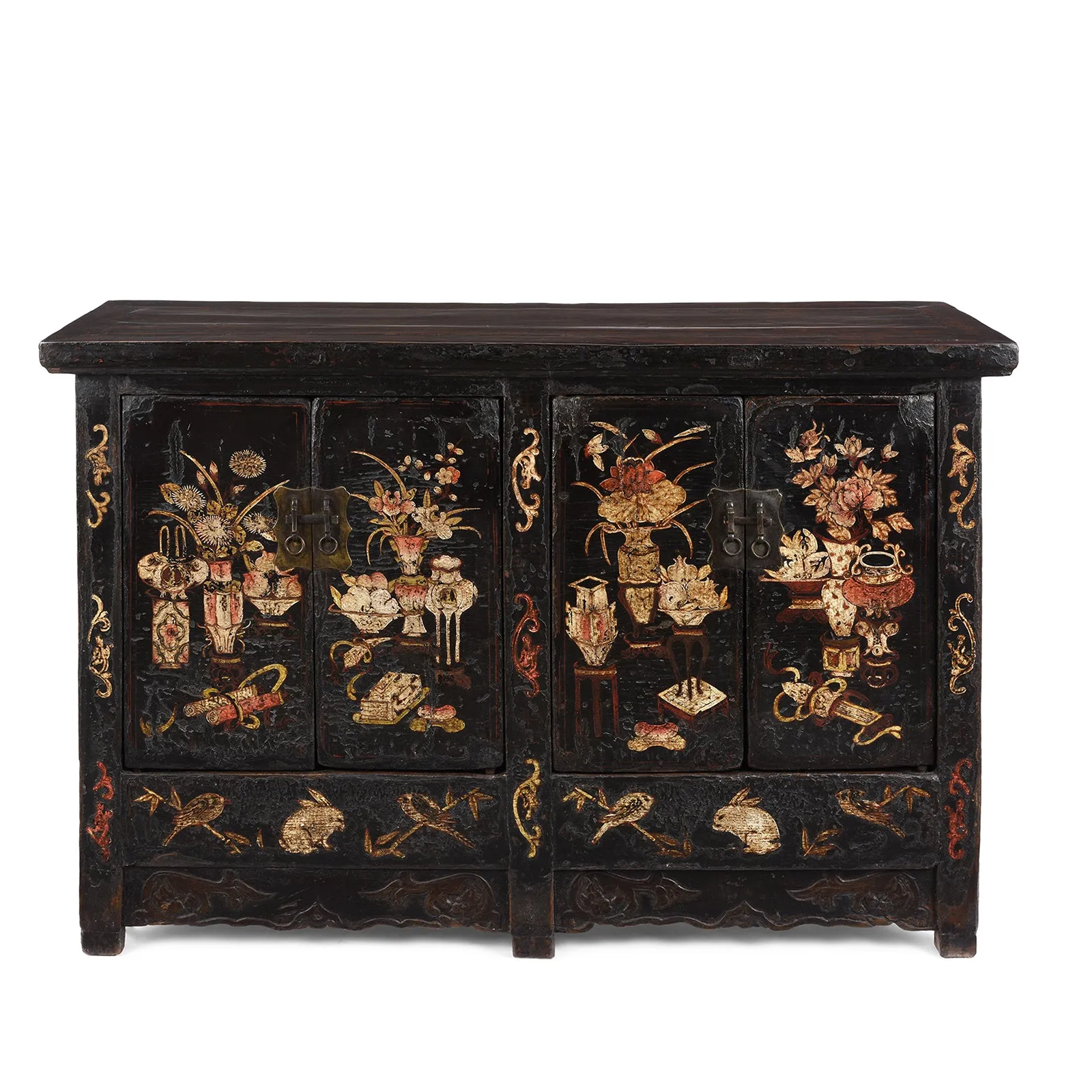 Black Lacquer Sideboard From Shanxi - Early 19th Century