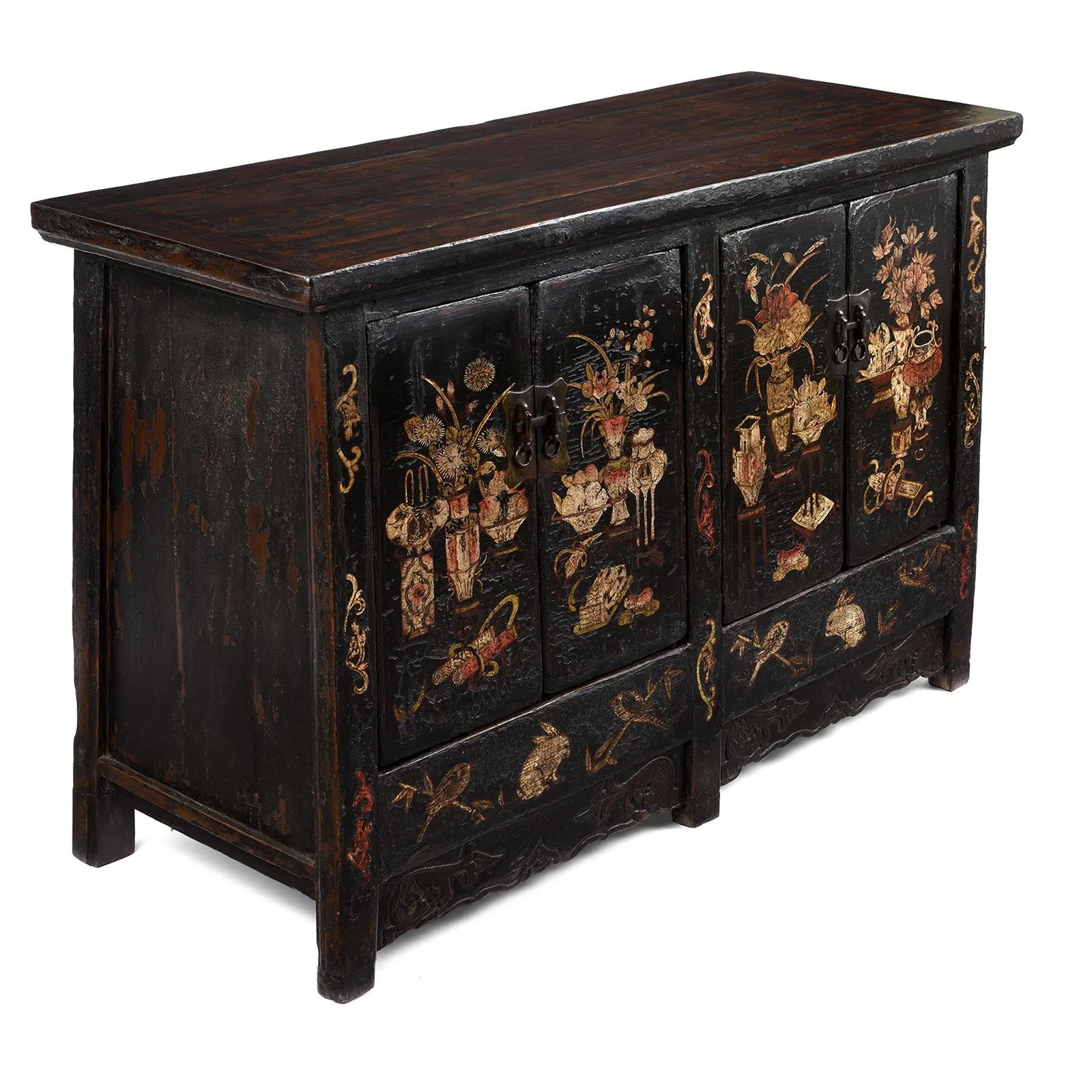 Black Lacquer Sideboard From Shanxi - Early 19th Century