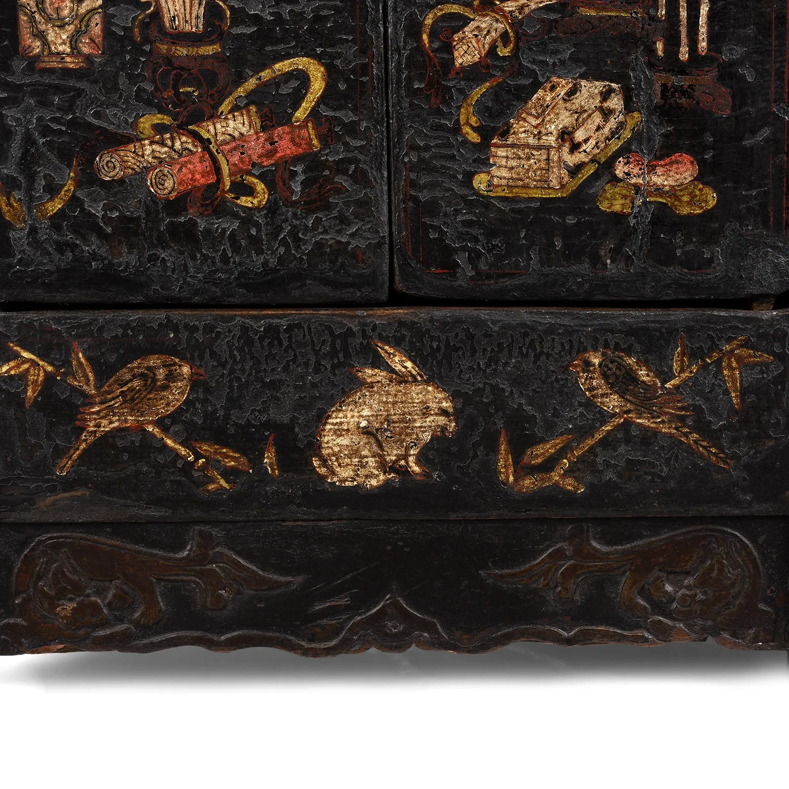 Black Lacquer Sideboard From Shanxi - Early 19th Century