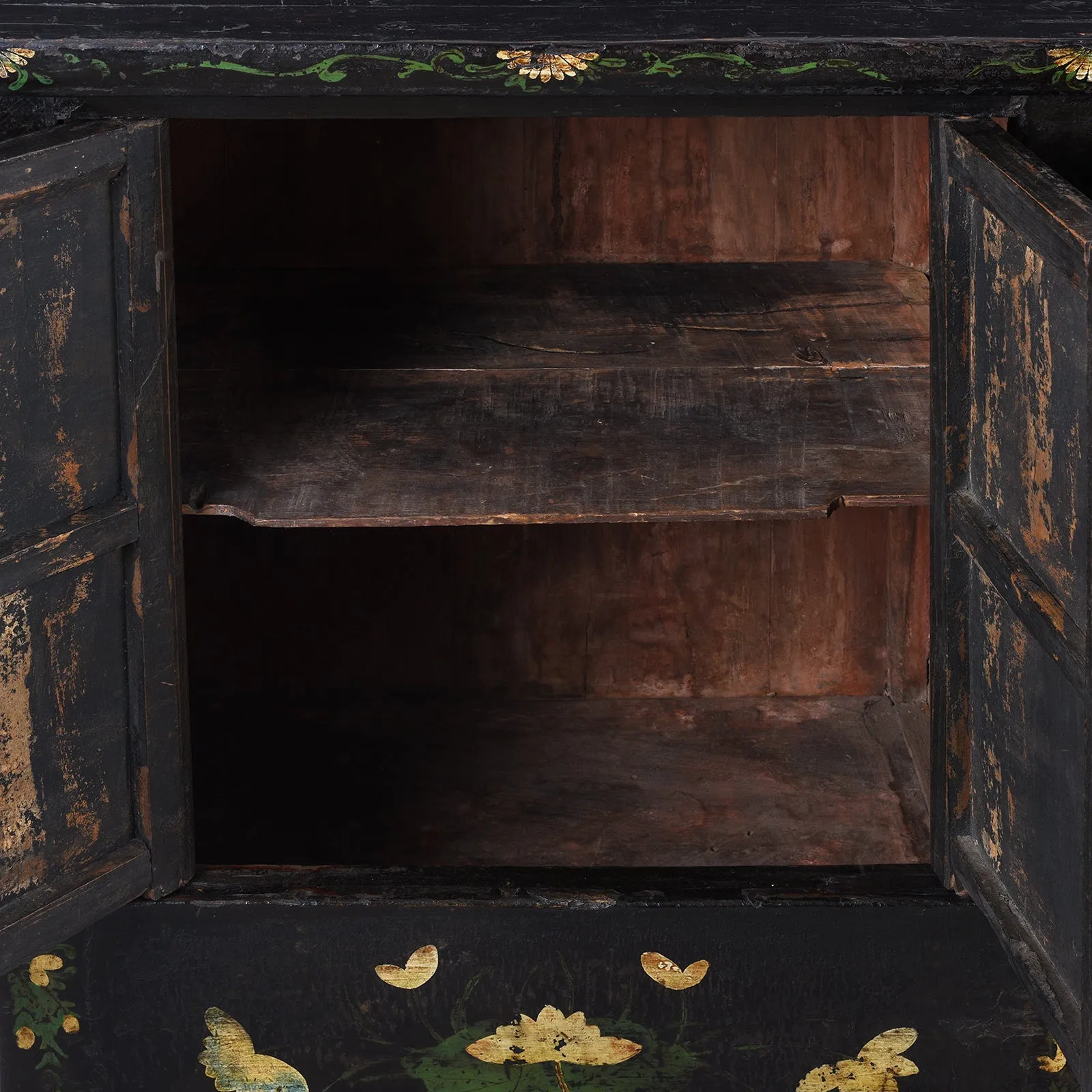 Black Lacquered Sideboard From Shanxi - Early 19th Century