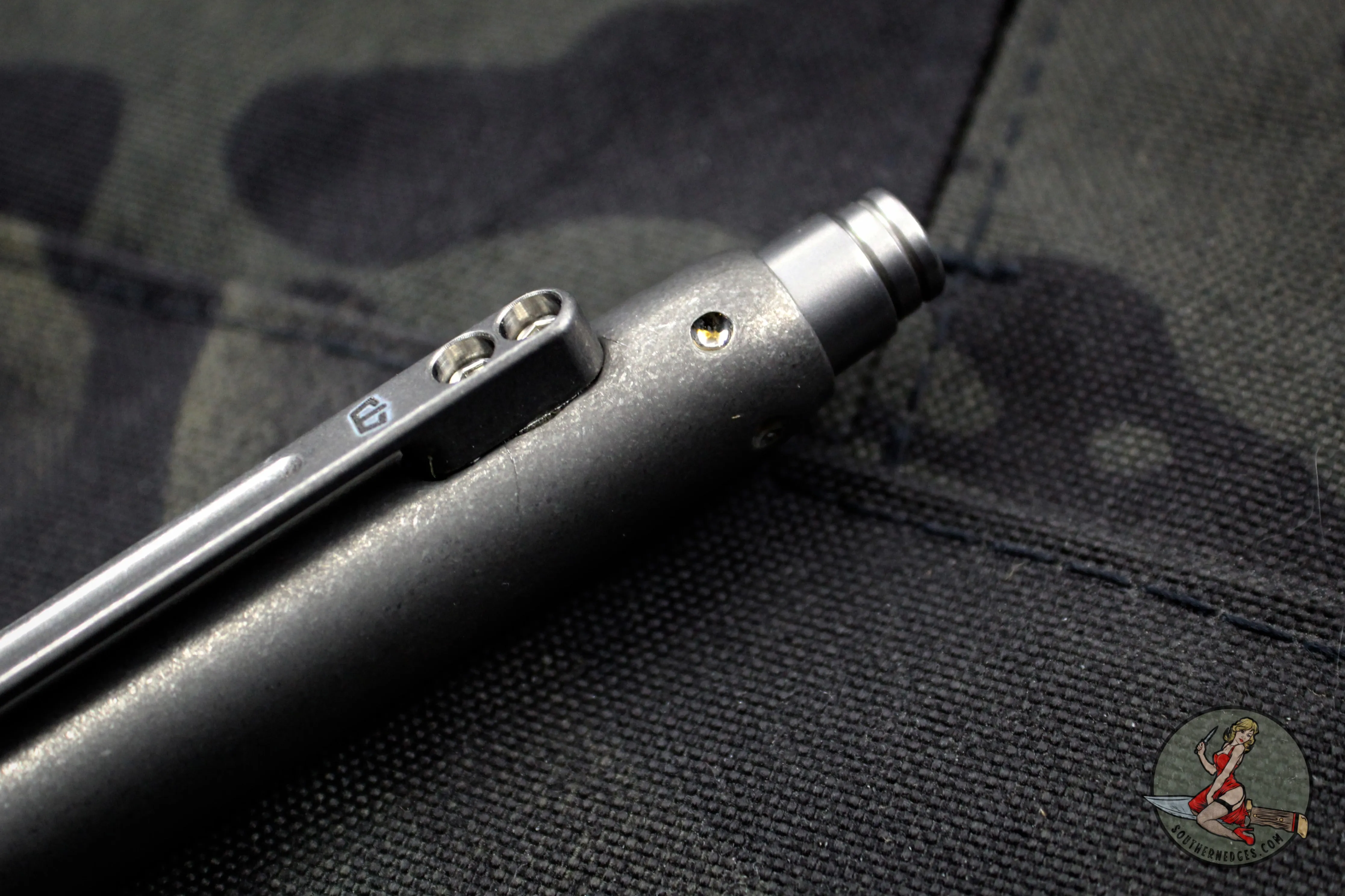 Blackside Customs Blasted Finished Titanium Pen with Flamed Ports