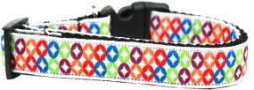 Bright Diamonds Nylon Ribbon Dog Collar XL