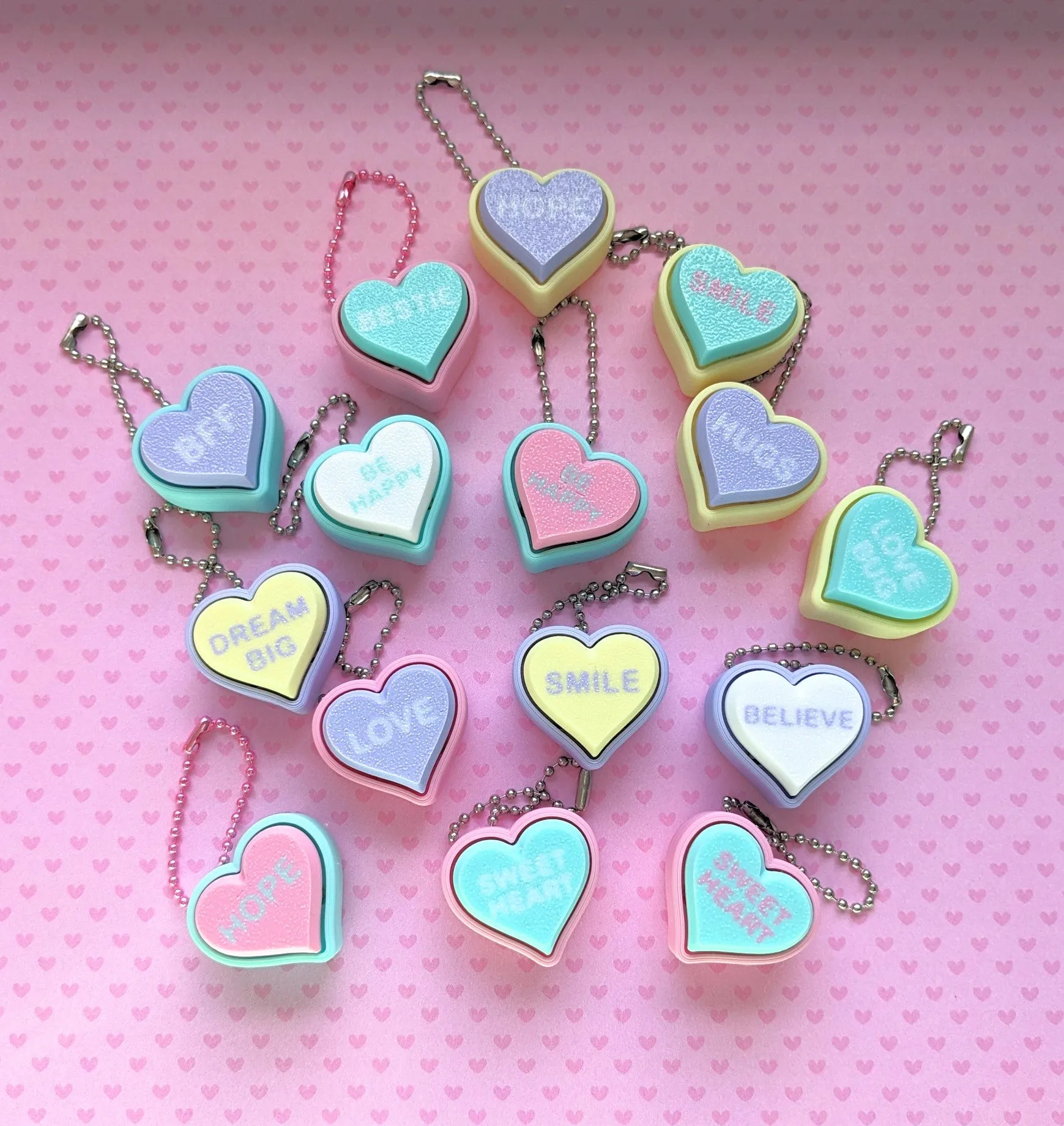 Conversation Hearts Clicker Keychain *NEW!