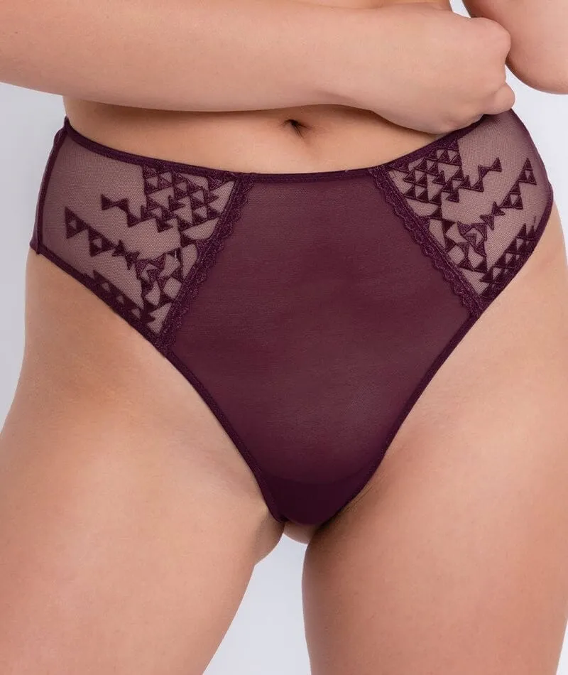 Curvy Kate Centre Stage Deep Thong - Fig Purple