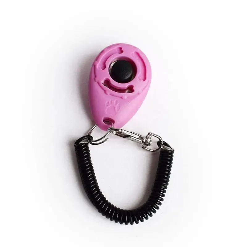 Dog Training Clicker Pet Cat Plastic New Dogs Click Trainer Aid Tools Adjustable Wrist Strap Sound Key Chain Dog Supplies