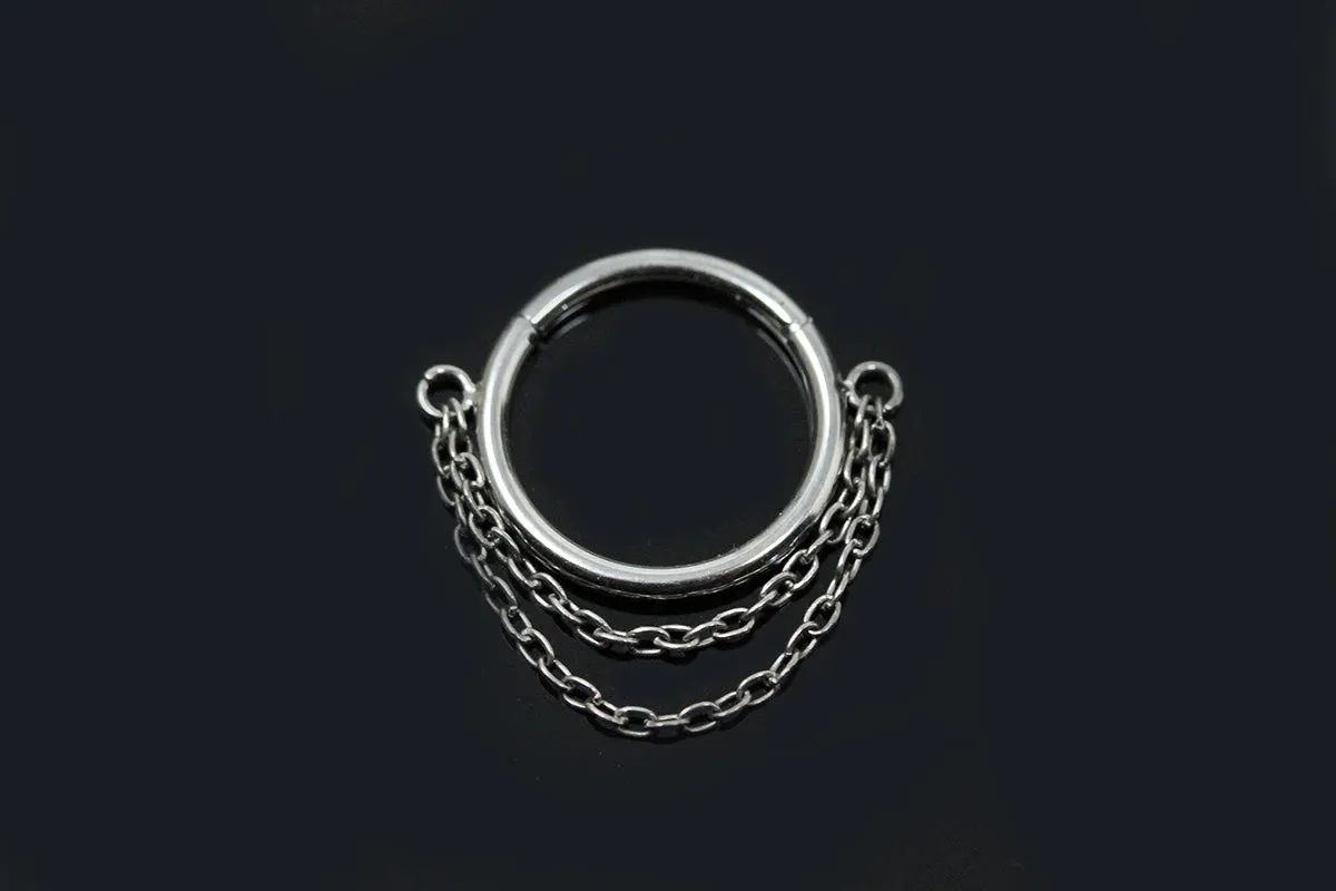 Double Chain Titanium Septum Clicker  - SPT021
