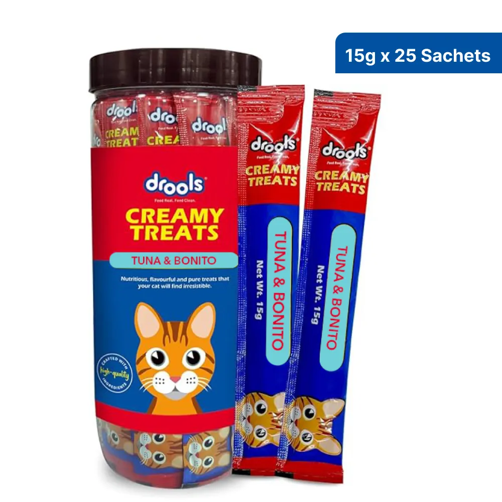 Drools Real Chicken and Tuna & Bunito Creamy Cat Treats Combo