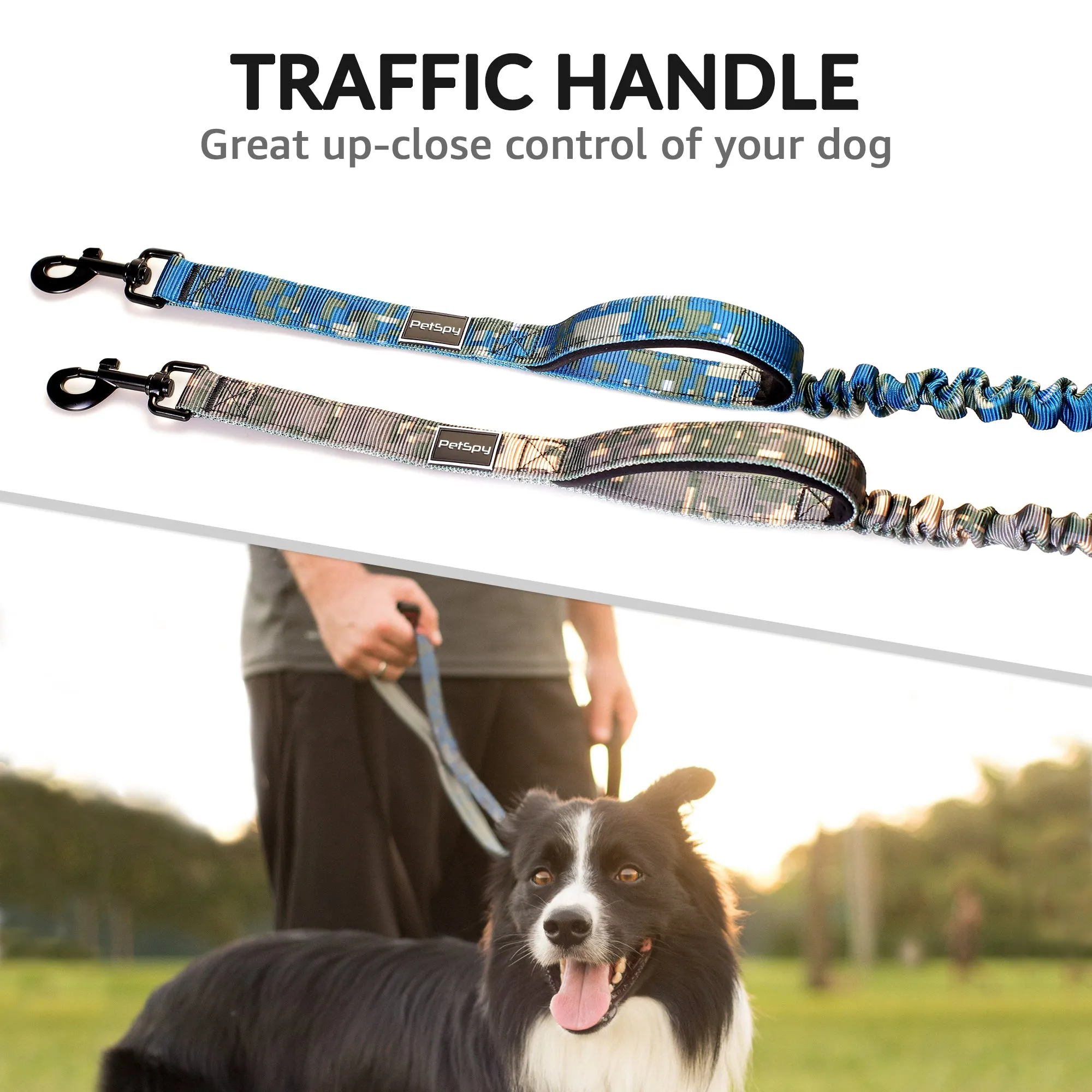 Dual Handle Dog Leash - Shock absorbing dog leash