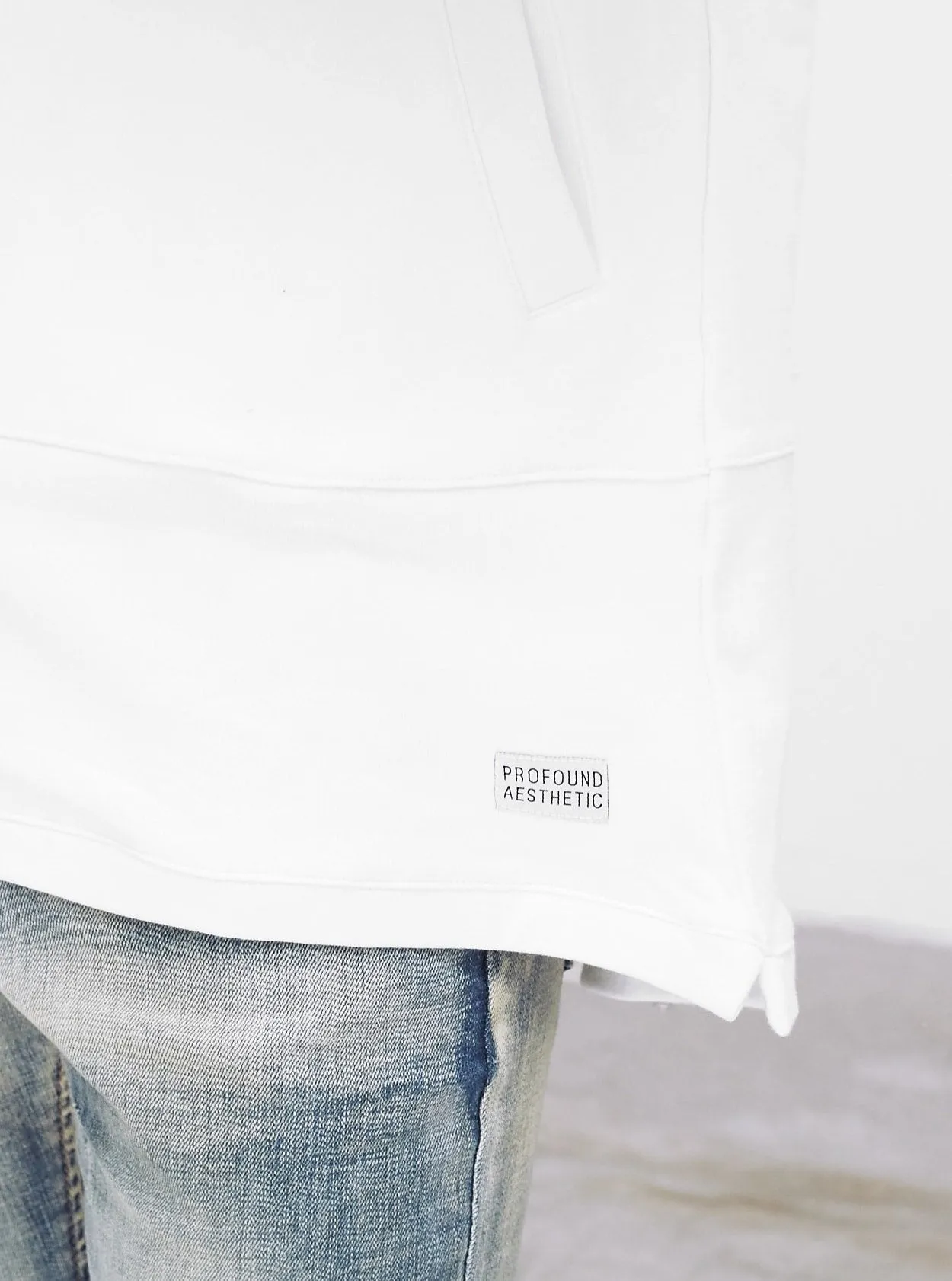 French Terry Anorak Pullover in White