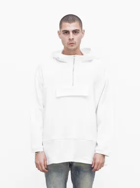 French Terry Anorak Pullover in White
