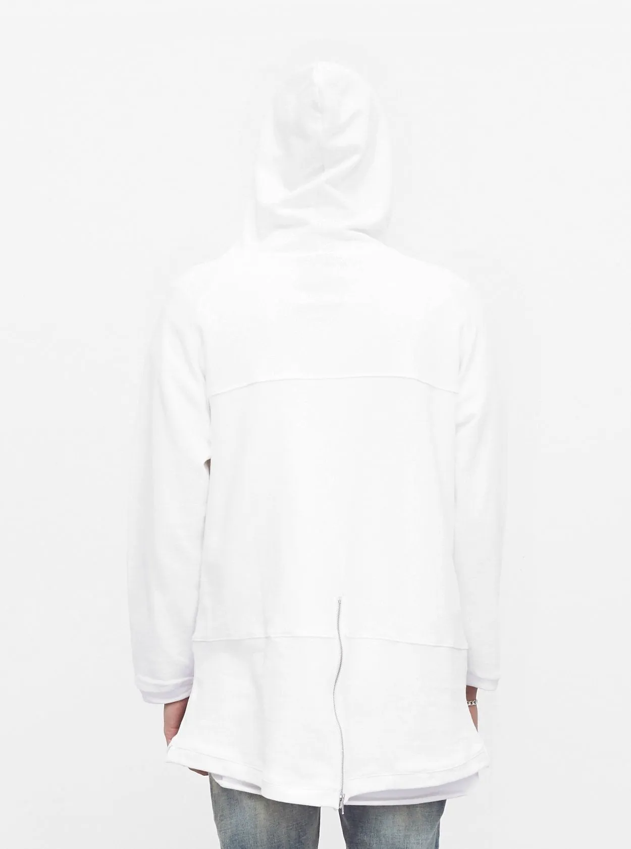 French Terry Anorak Pullover in White