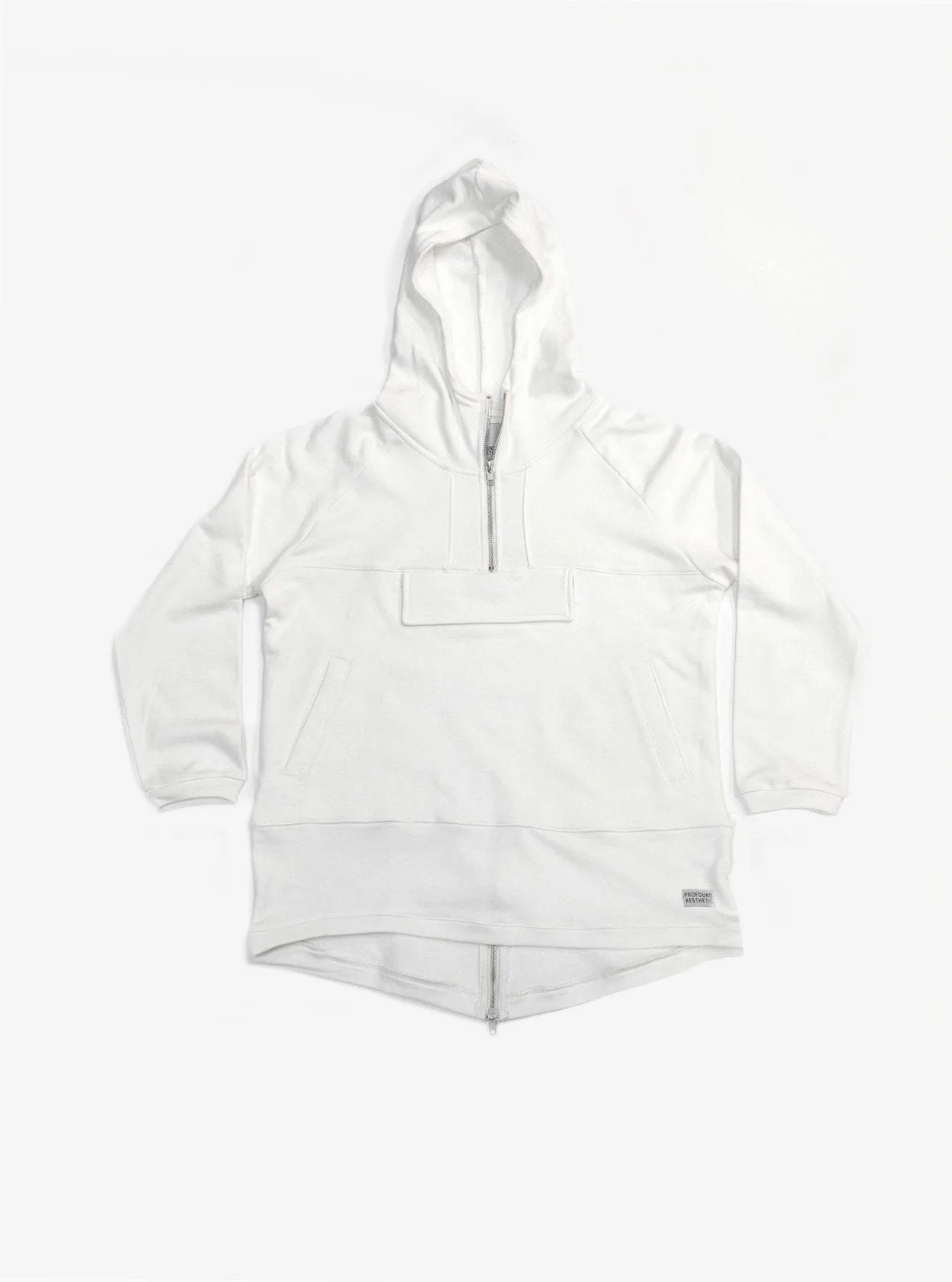 French Terry Anorak Pullover in White