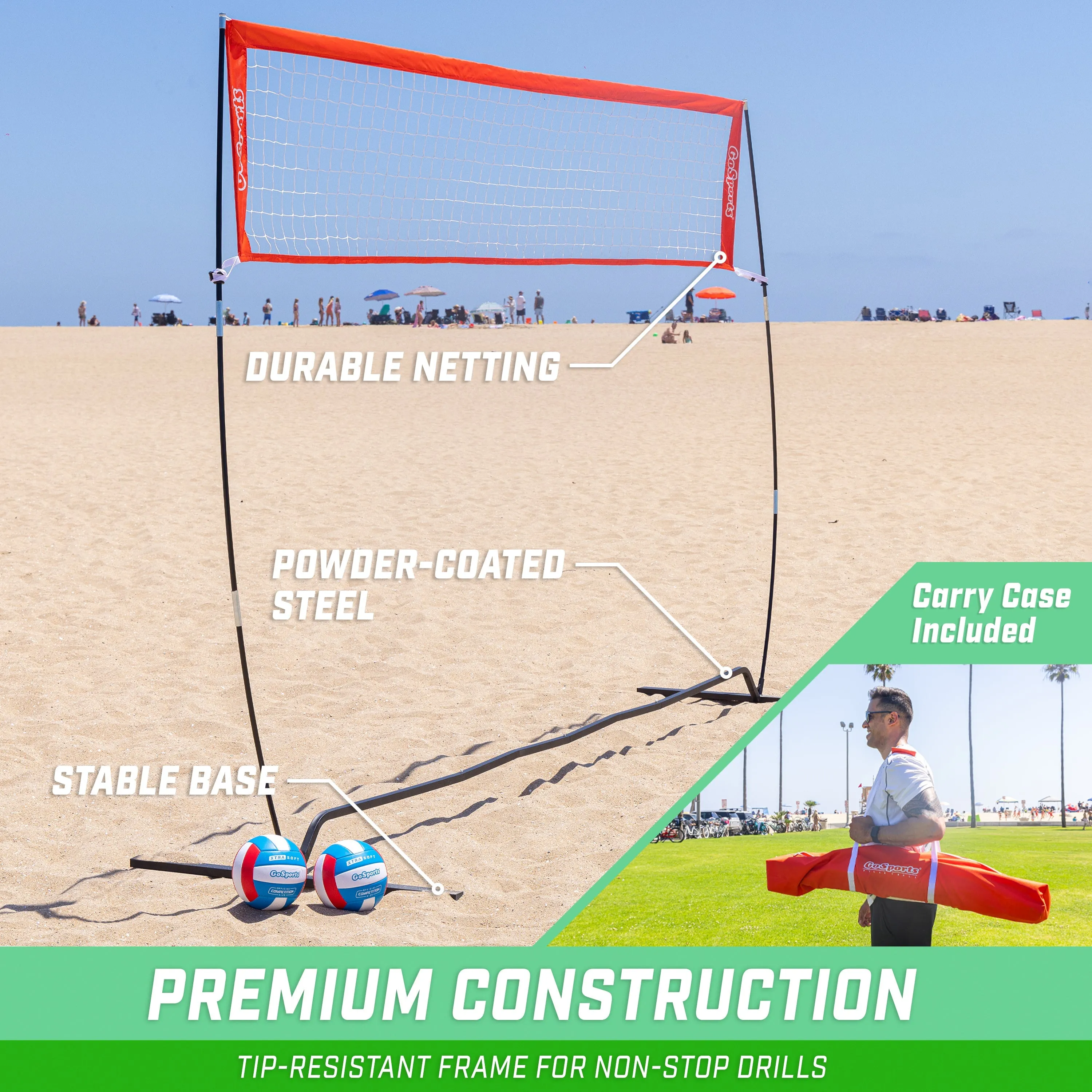 GoSports 12 ft Freestanding Volleyball Training Net