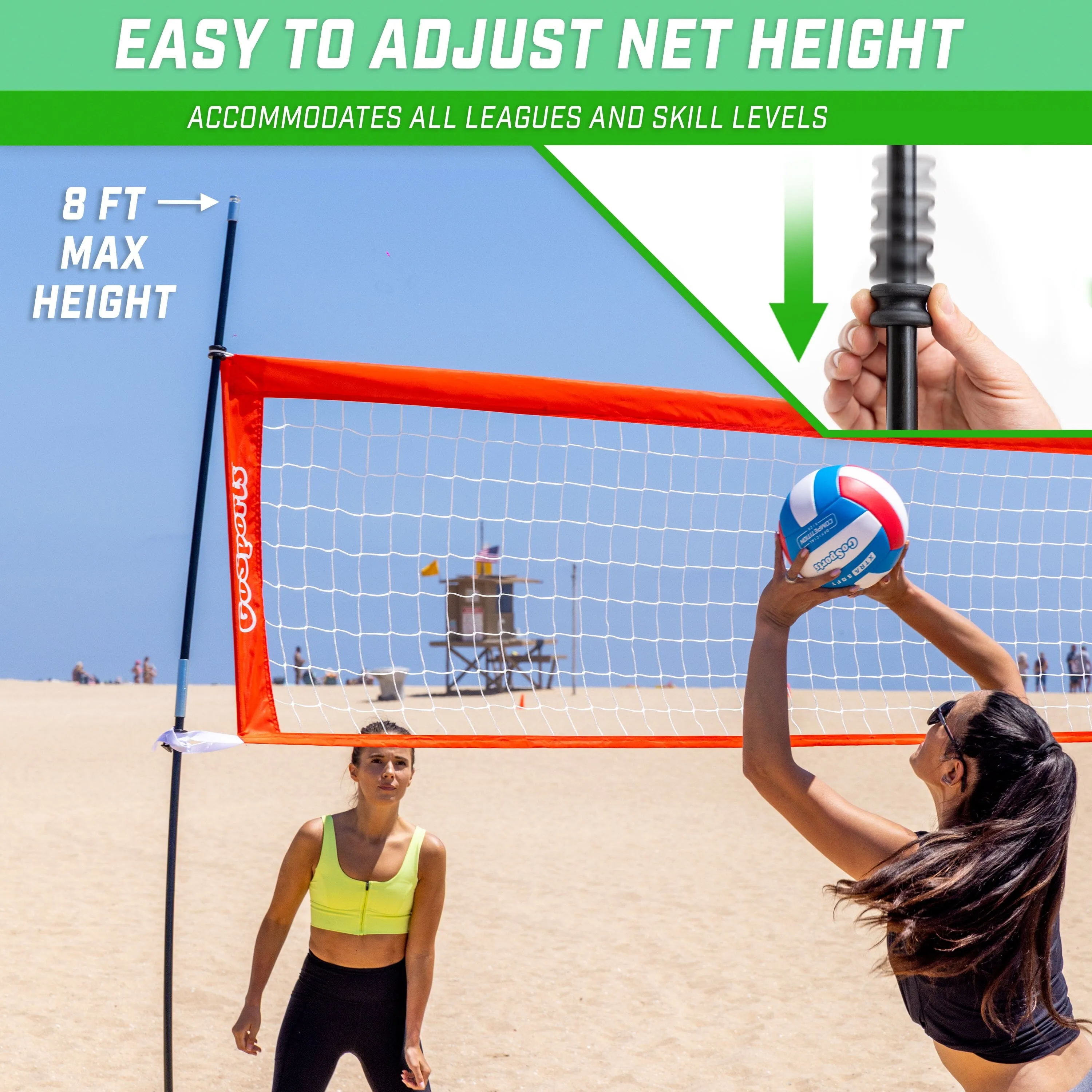GoSports 20 ft Freestanding Volleyball Training Net
