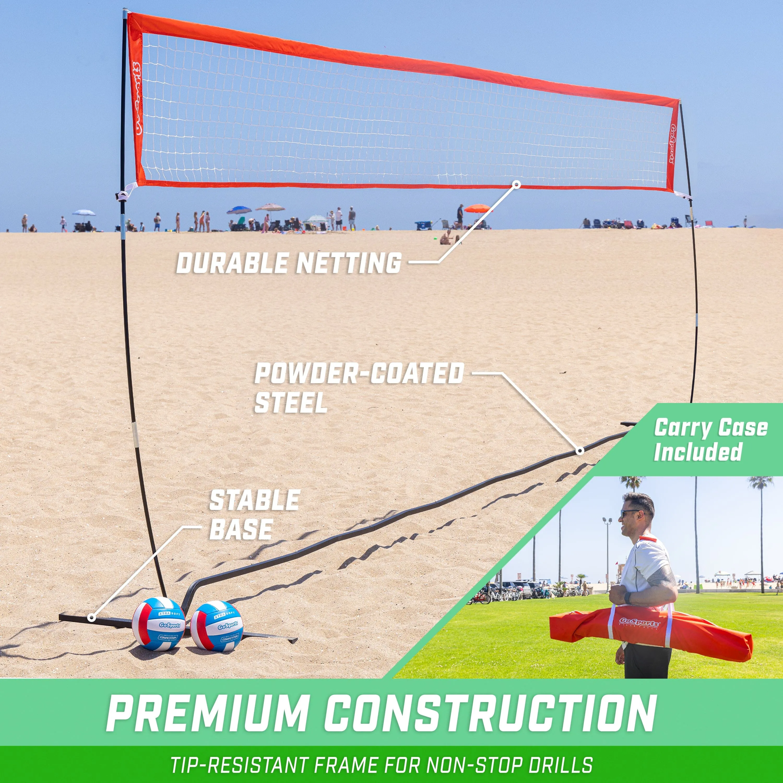 GoSports 20 ft Freestanding Volleyball Training Net