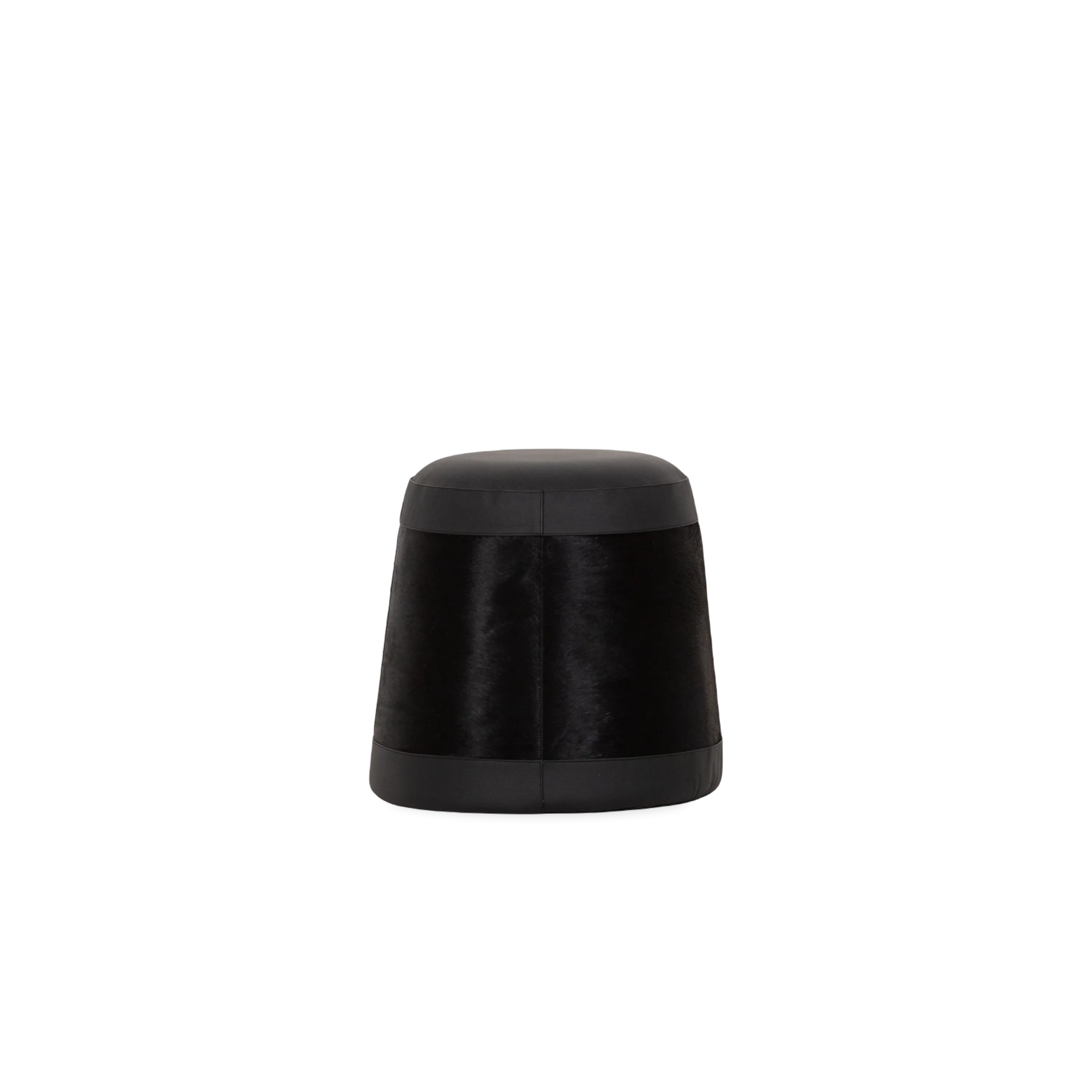 Hair-On-Hide Round Pouf