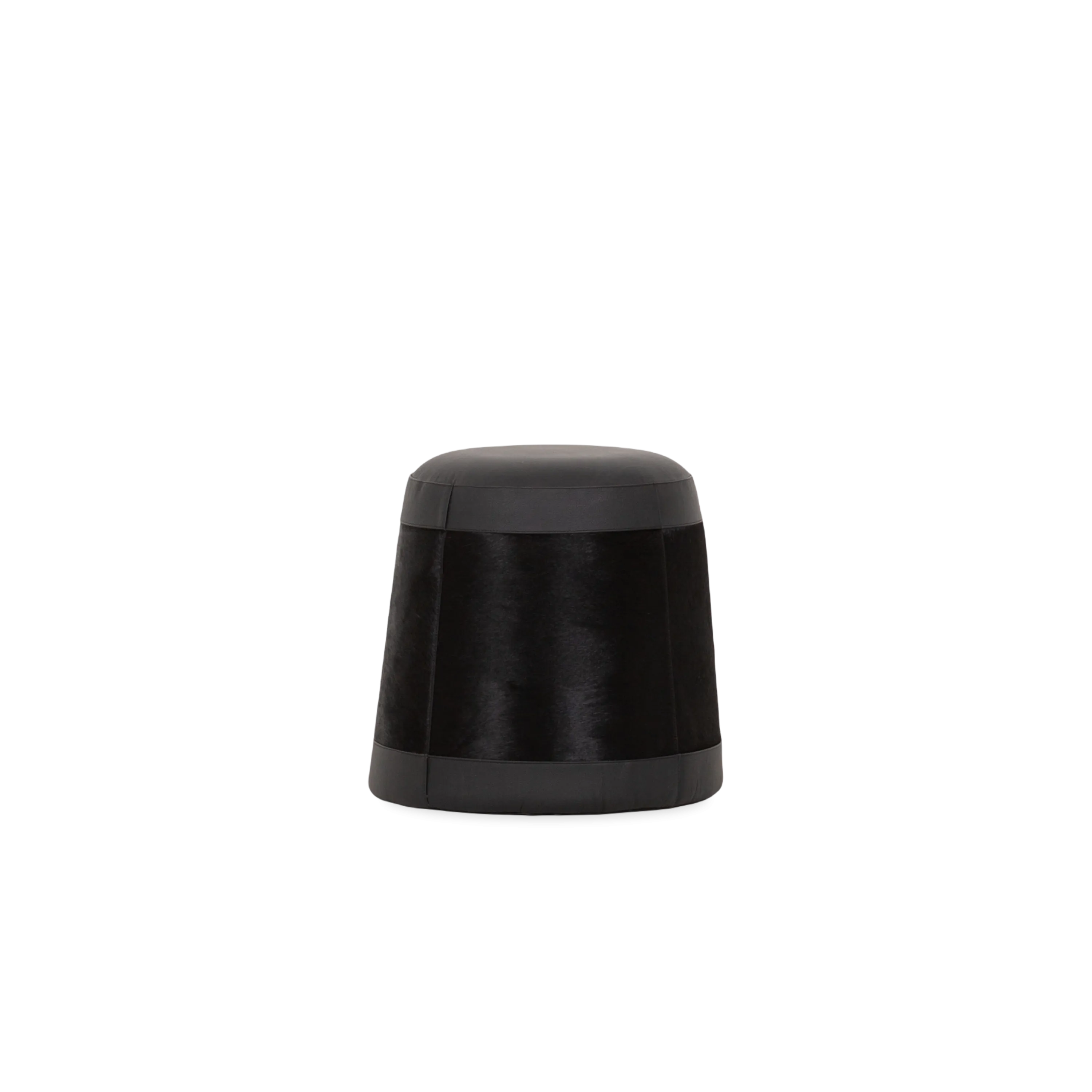 Hair-On-Hide Round Pouf
