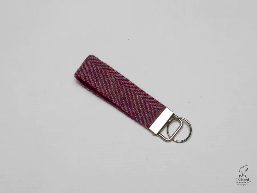 Harris Tweed Raspberry Ripple Herringbone Dog Collar