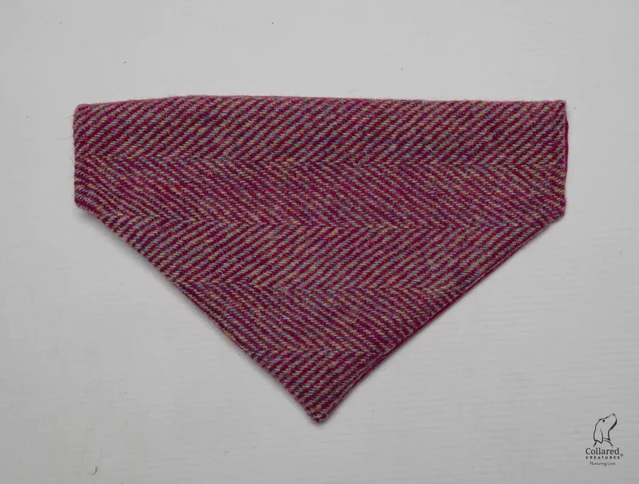 Harris Tweed Raspberry Ripple Herringbone Dog Collar
