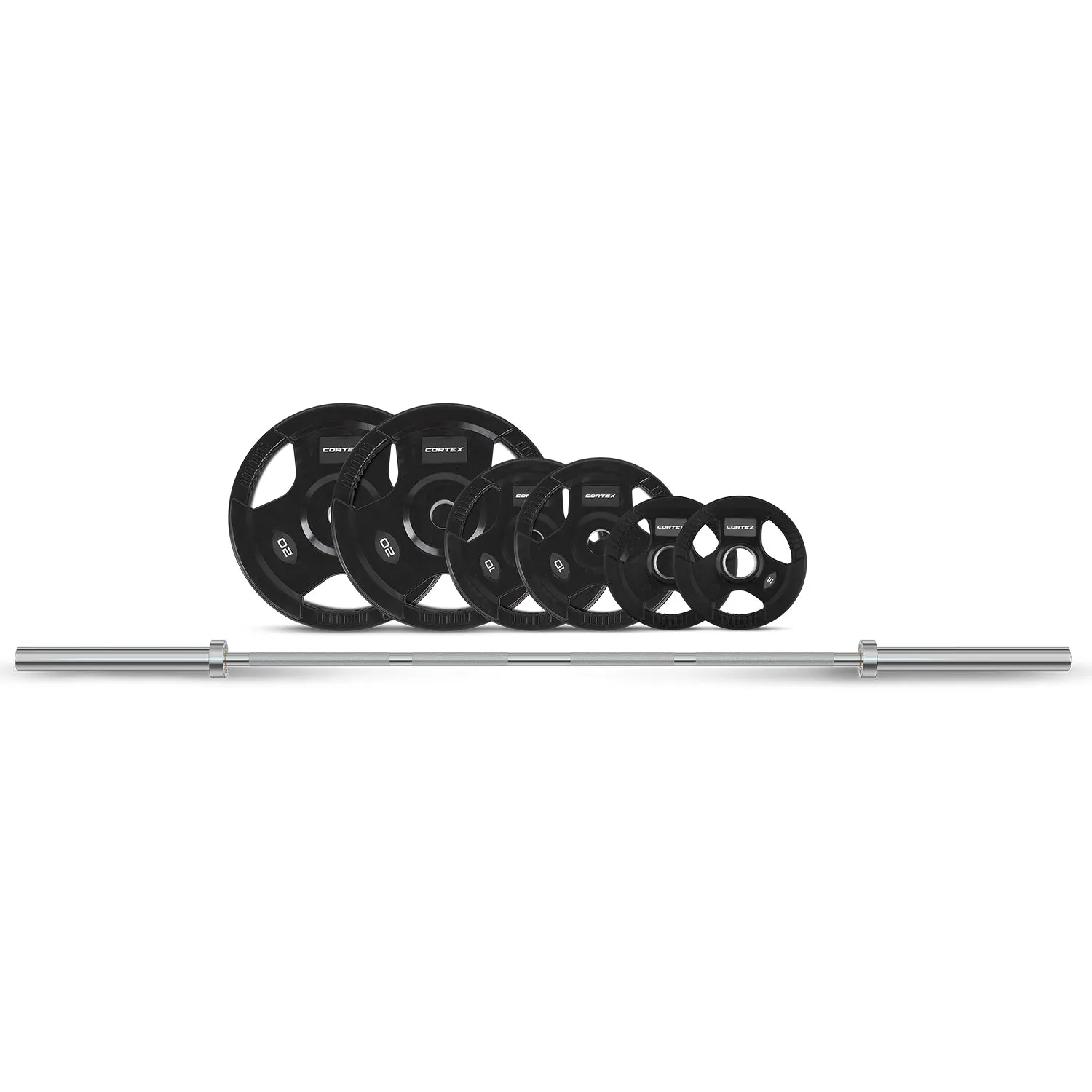 Heavy-Duty 90kg Tri-Grip Olympic Plate Set - CORTEX