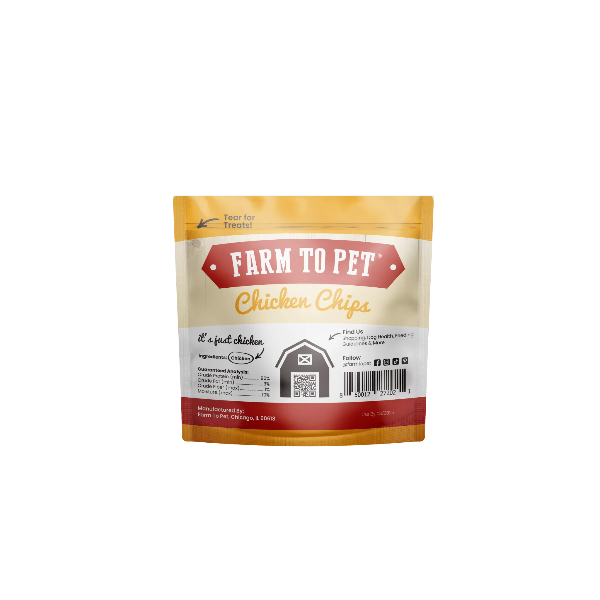 High-Protein Chicken Chip Snack Pack Bundles – All-Natural, Single-Ingredient Dog Treats
