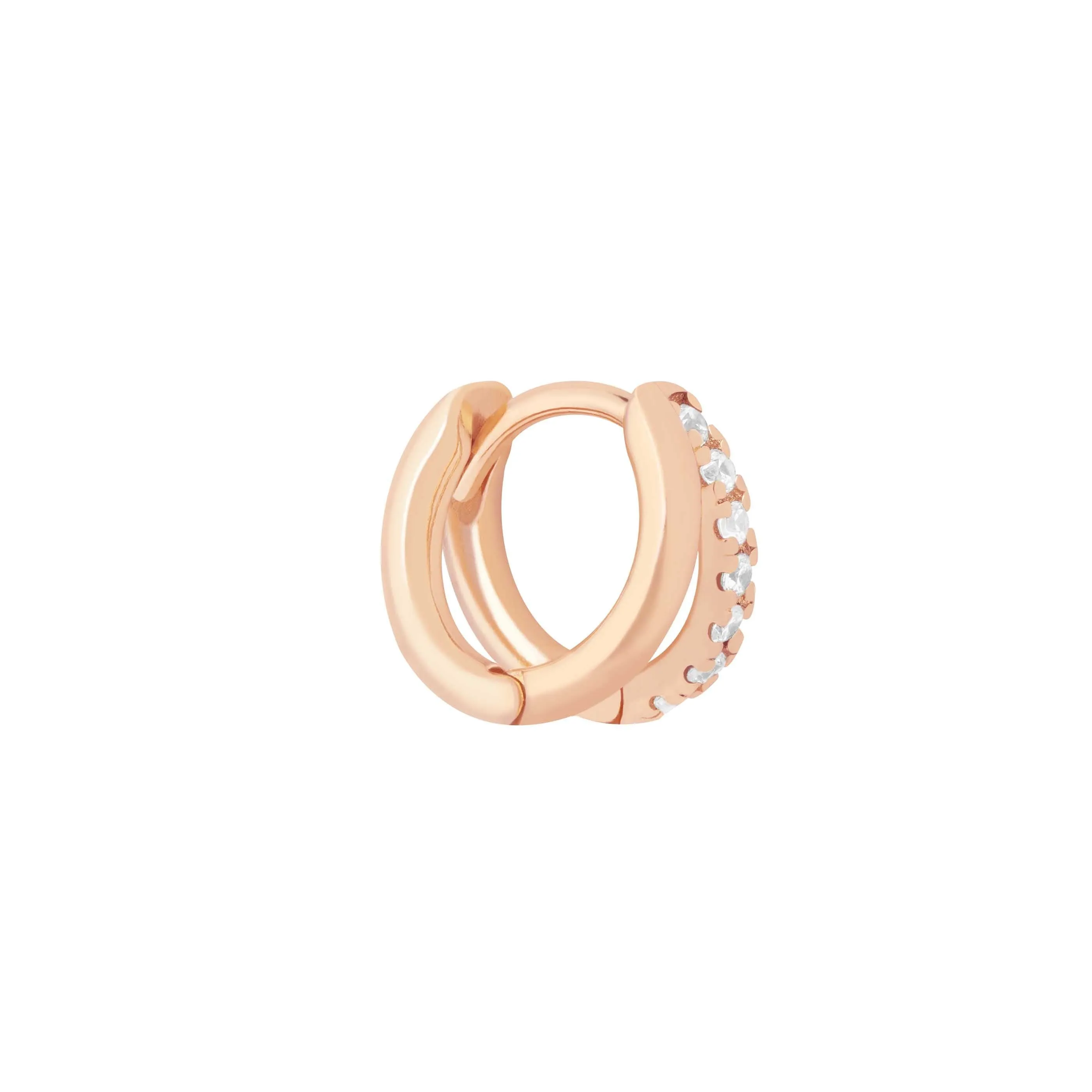 Illusion Crystal Hoop 6.5mm in Rose Gold
