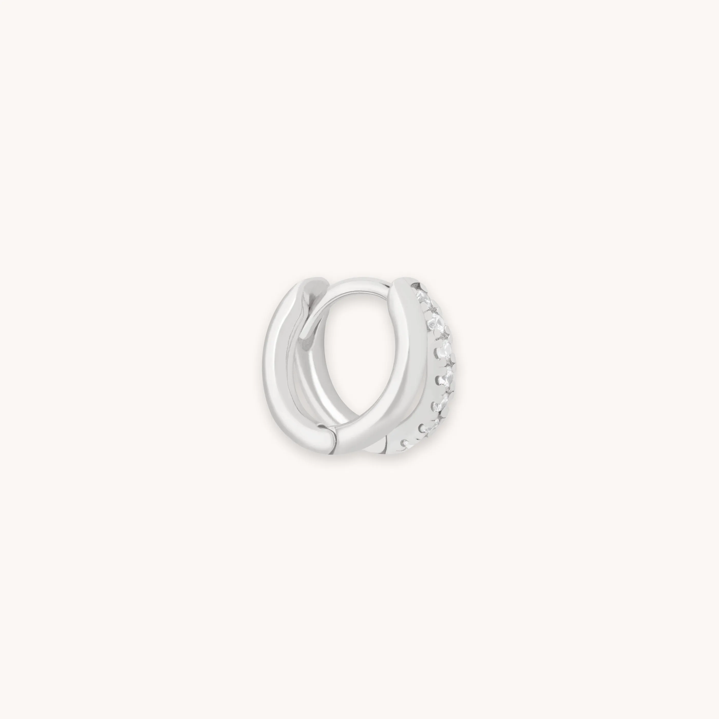 Illusion Crystal Hoop 6.5mm in Silver