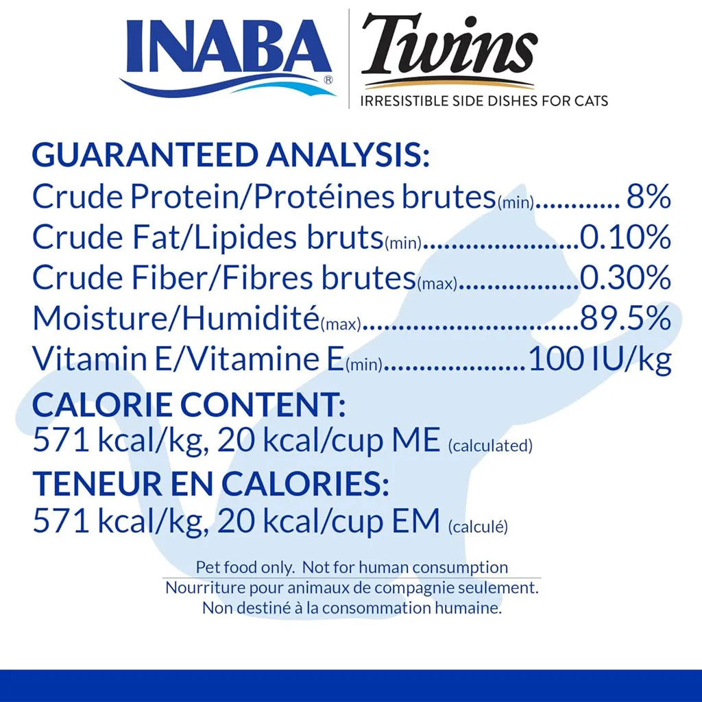 Inaba Twins Tuna & Chicken with Salmon Recipe Grain-Free Cat Food, 1.23-oz