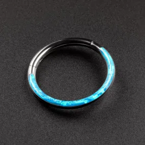 Inlaid Pacific Blue Synth Opal Titanium Septum Clicker