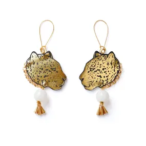LEOPARD HEAD . earrings