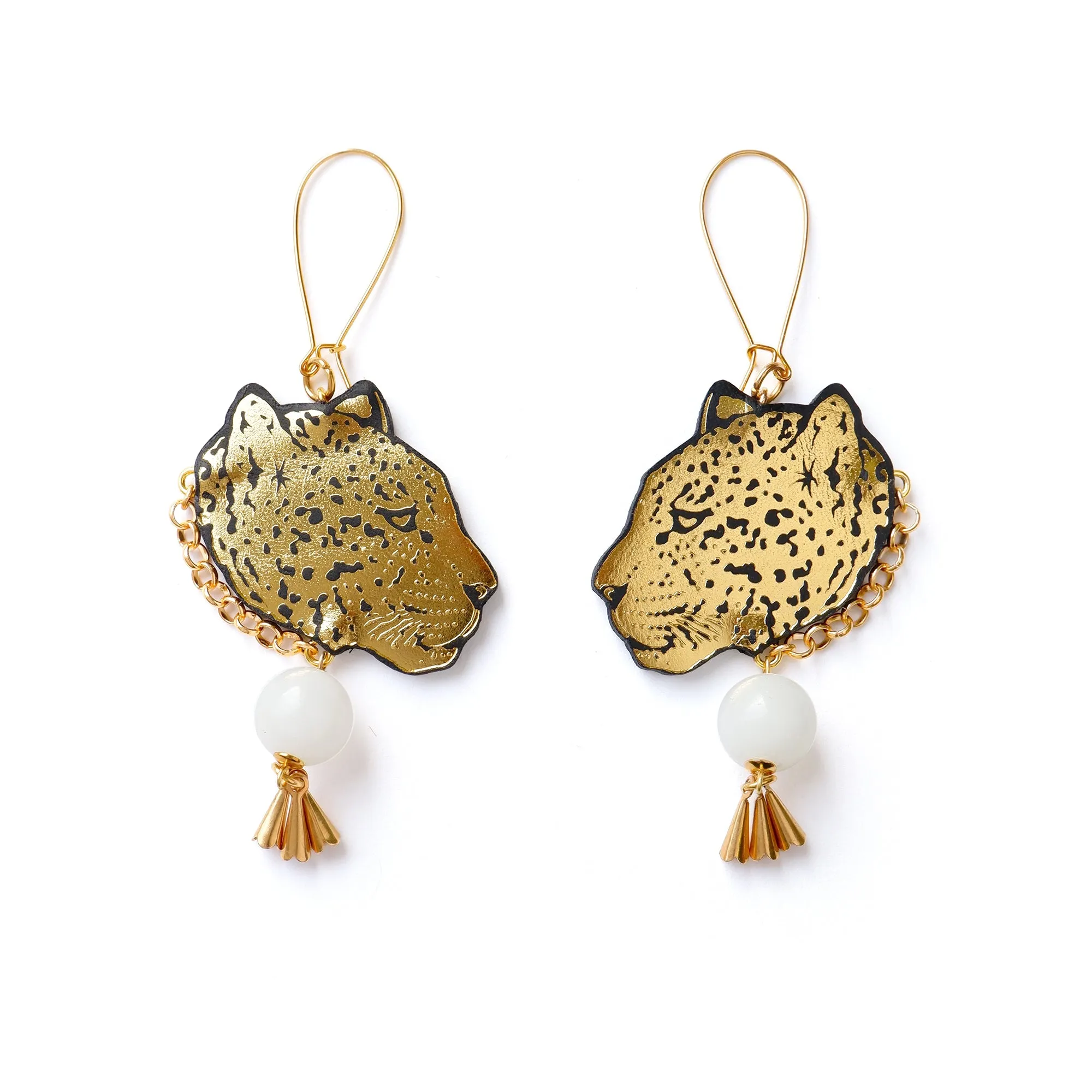 LEOPARD HEAD . earrings
