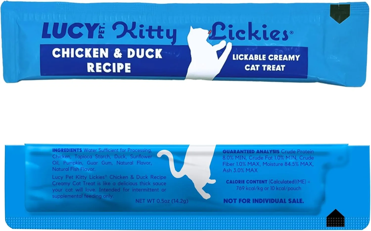 Lucy Pet Products Kitty Lickies Chicken & Duck Recipe Licakble Creamy Cat Treat, 2-oz