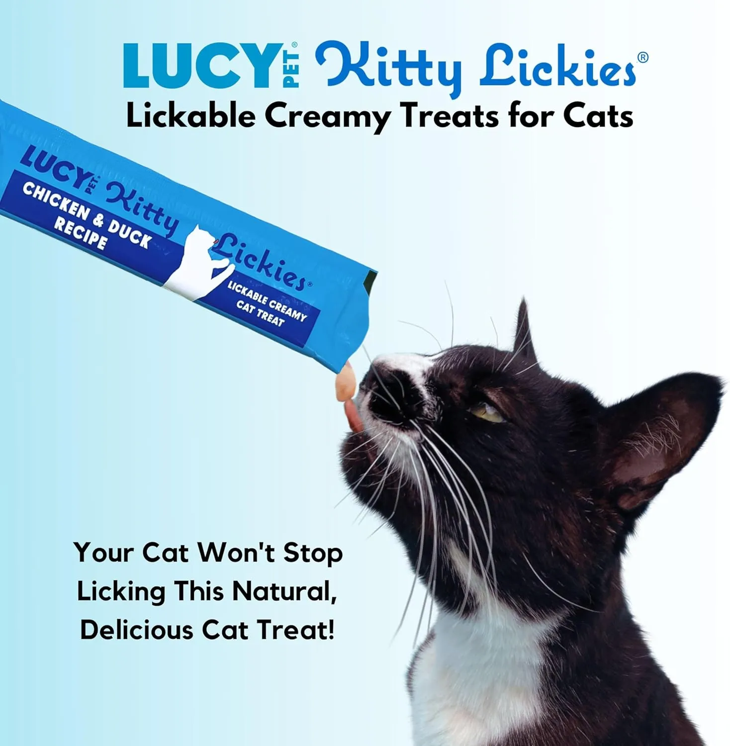 Lucy Pet Products Kitty Lickies Chicken & Duck Recipe Licakble Creamy Cat Treat, 2-oz