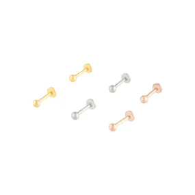 Mixed Metal Flat Back Ball Earring 6-Pack