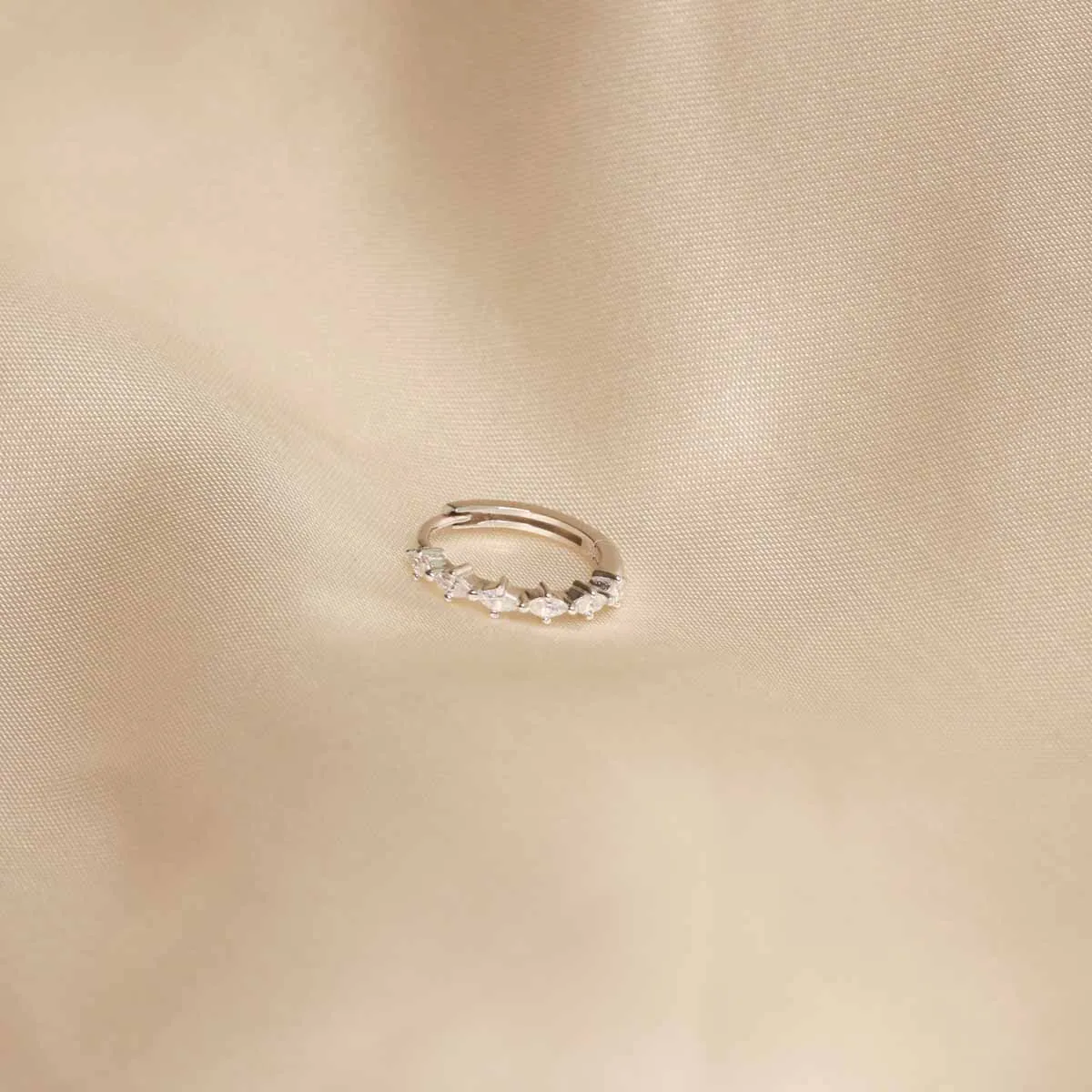 Navette Hoop 11.5mm in Silver
