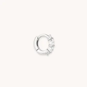 Navette Hoop 6.5mm in Silver