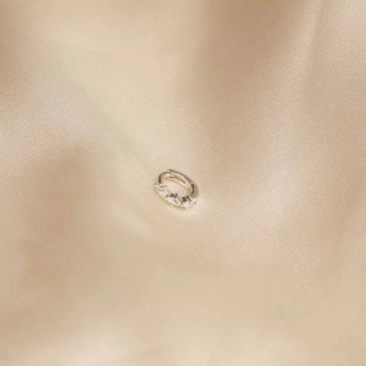 Navette Hoop 6.5mm in Silver