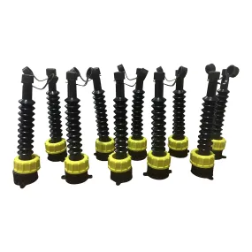 Pack of 10 - Flexible Replacement Gas Spout with Fine and Coarse Thread Caps