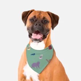 Pet Bandana: Large Breed Western Forest, Sage