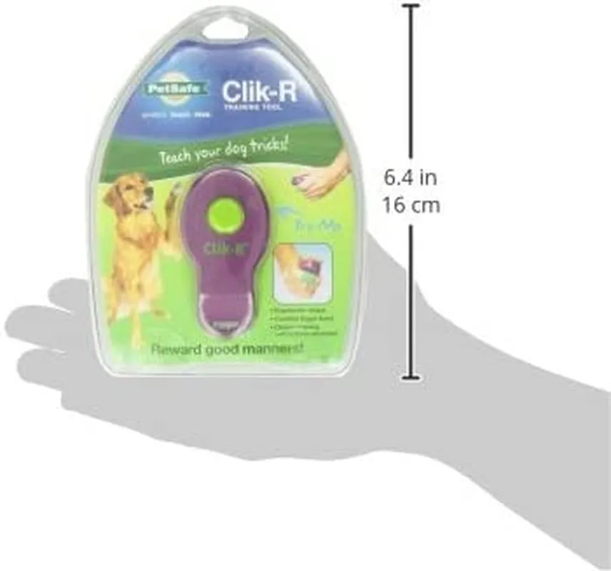 Petsafe Clik-R Dog Training Clicker - Positive Behavior Reinforcer for Pets - All Ages, Puppy and Adult Dogs - Use to Reward and Train - Training Guide Included - Purple