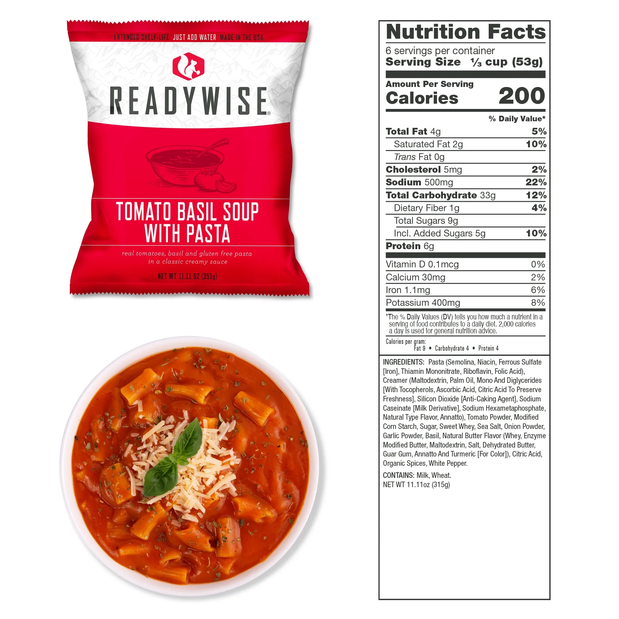 ReadyWise - 720 Serving Package (6 buckets) 3 entree and 3 breakfast