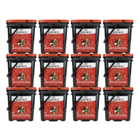 ReadyWise Emergency Freeze Dried Meats and Beans   Rice, 12 Buckets Combo