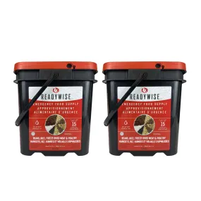 ReadyWise Emergency Freeze Dried Meats and Beans   Rice, 2 Buckets Combo