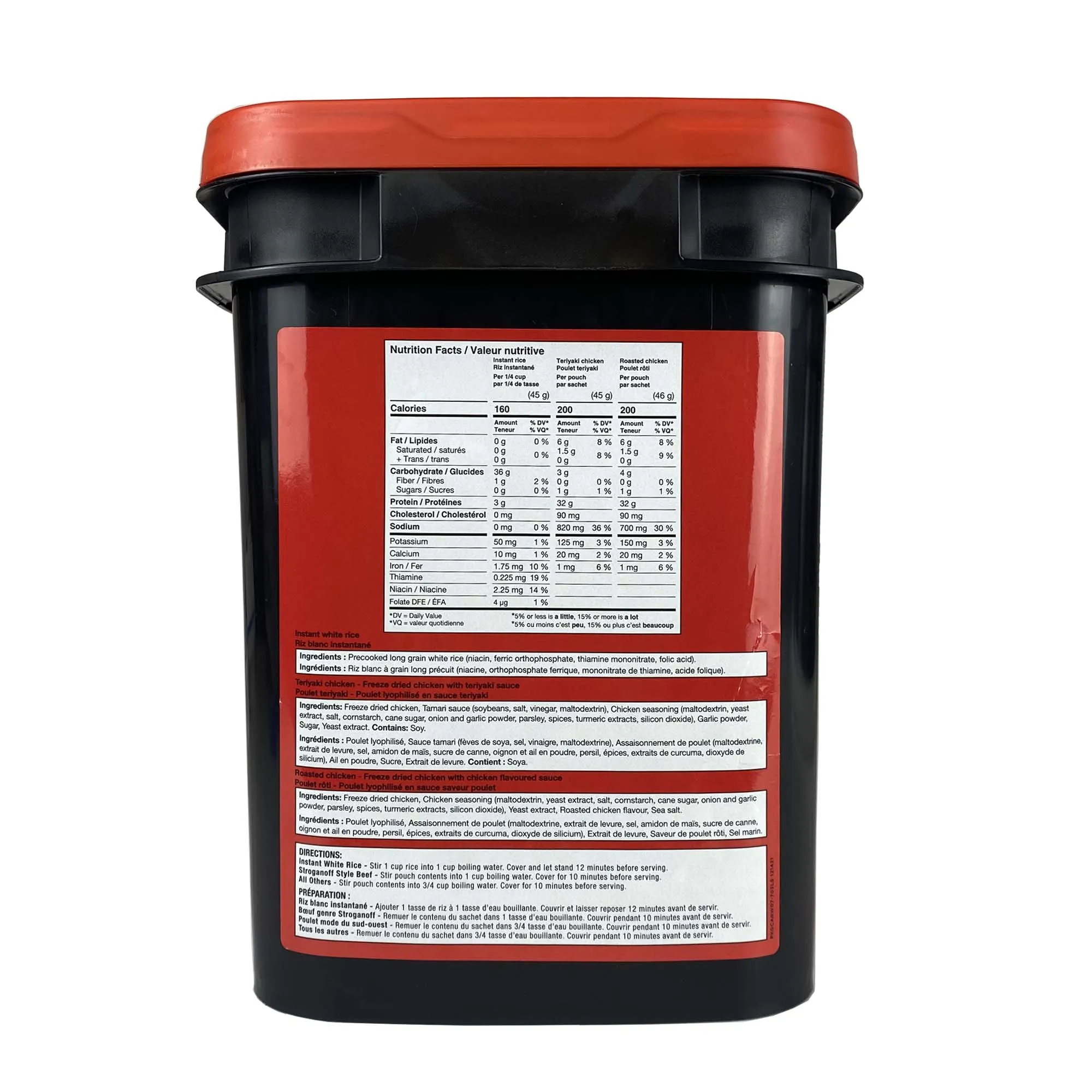 ReadyWise Emergency Freeze Dried Meats and Beans   Rice, 6 Buckets Combo