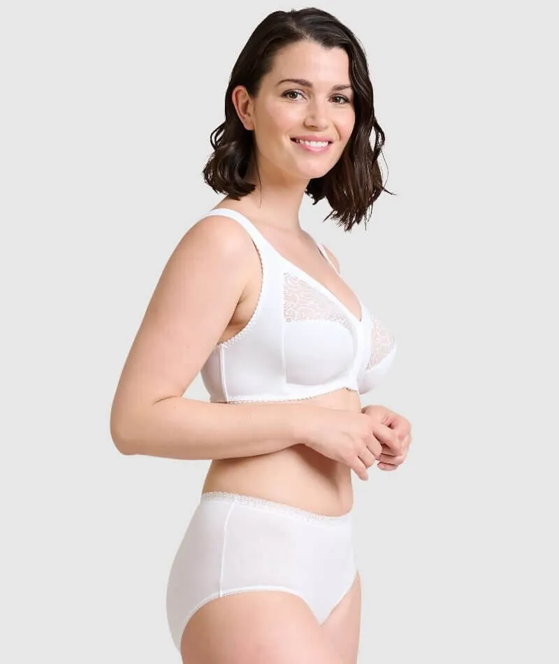 Sans Complexe Clara Front Closure Wire-free Lace Bra - White