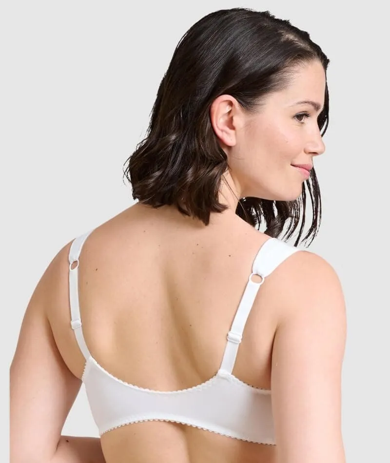 Sans Complexe Clara Front Closure Wire-free Lace Bra - White