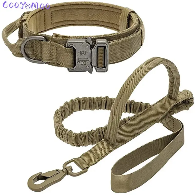 Tactical Dog Collar and Leash Set - Adjustable Military Pet Collar for Medium and Large Dogs, Ideal for German Shepherd Training
